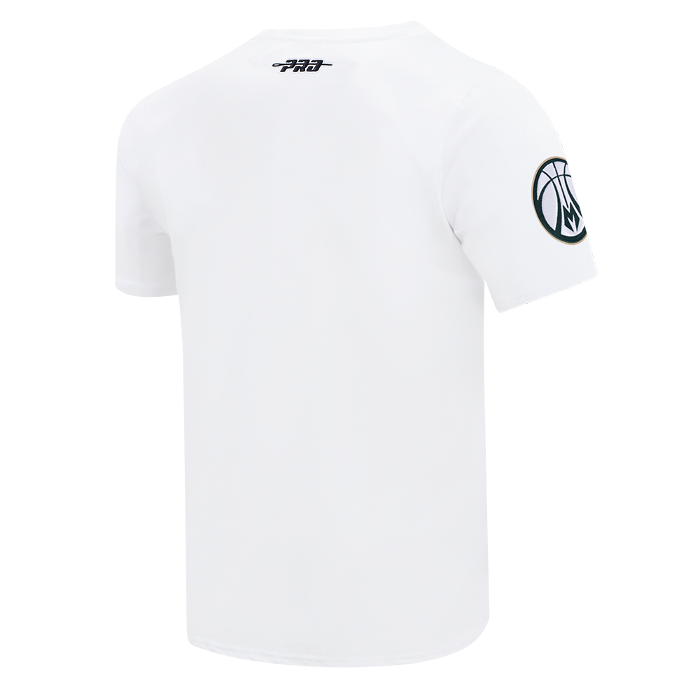 NBA MILWAUKEE BUCKS TEAM BADGE MEN'S WM SJ TEE (WHITE)