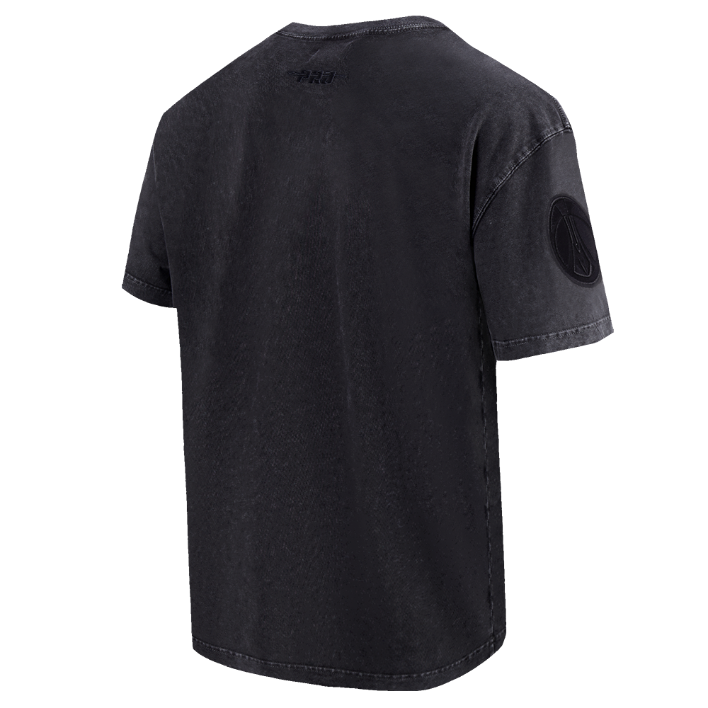 NBA MILWAUKEE BUCKS WASHED CLASSIC MEN'S ENZYME WASH CJ DROP SHOULDER TEE (WASHED BLACK)