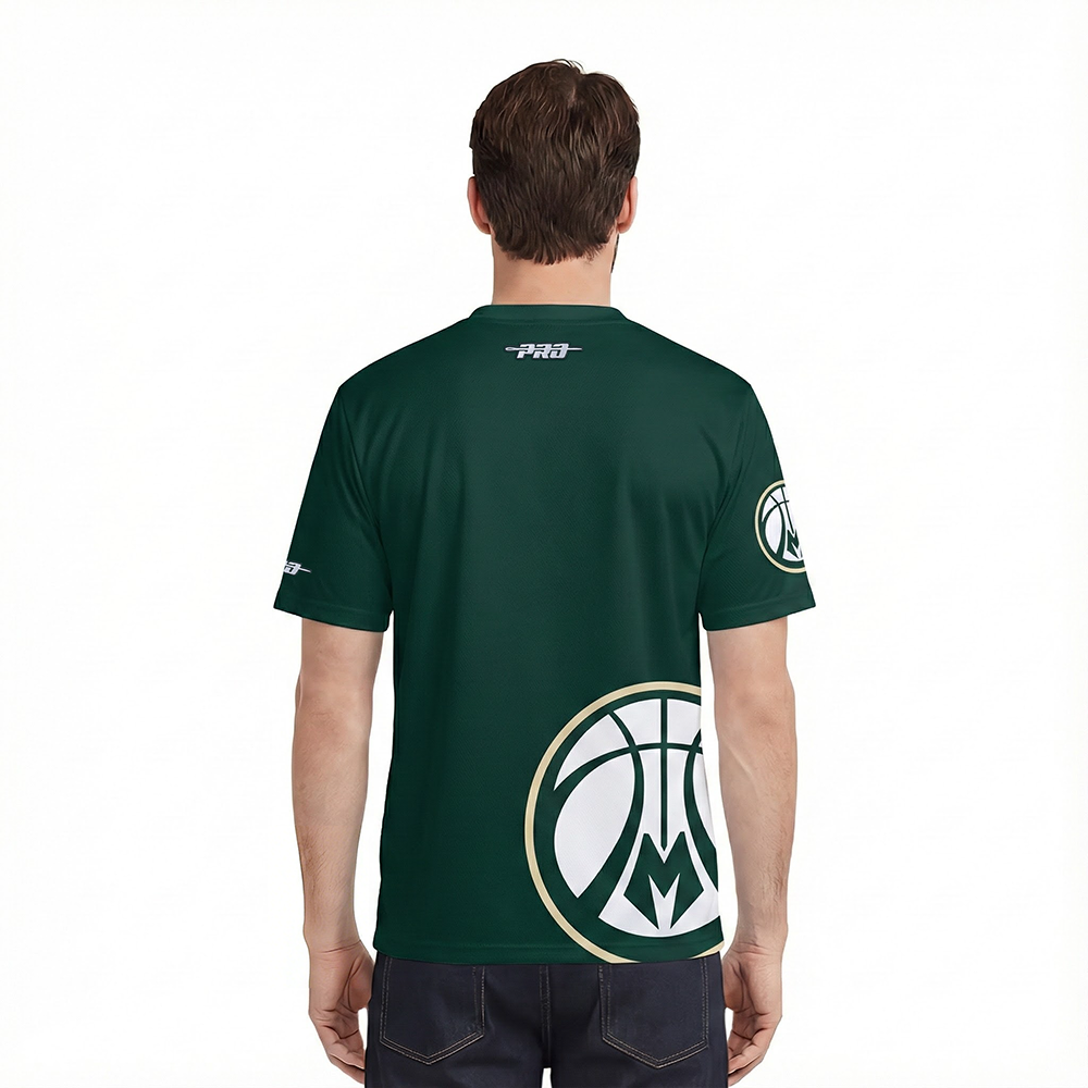 NBA MILWAUKEE BUCKS LIVING LARGE MEN'S CJ DROP SHOULDER TEE (FOREST GREEN)