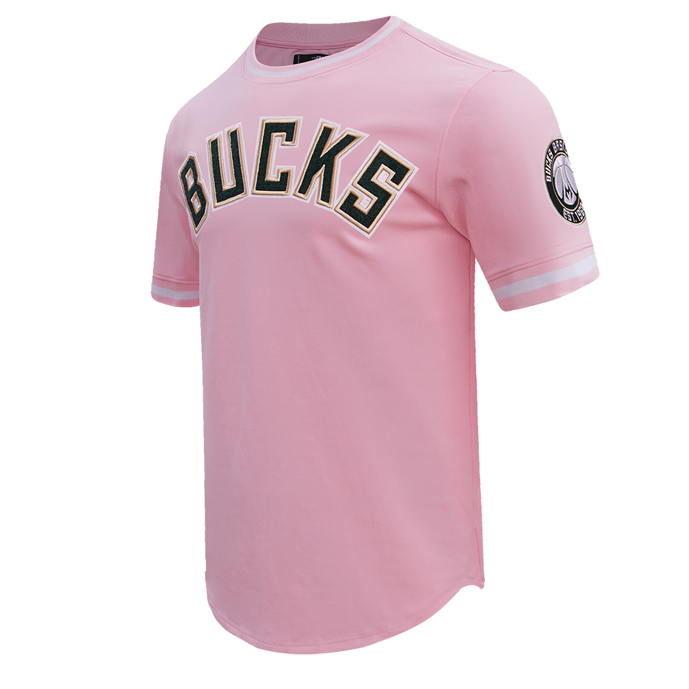 NBA MILWAUKEE BUCKS CLASSIC CHENILLE MEN'S TEE (PINK)