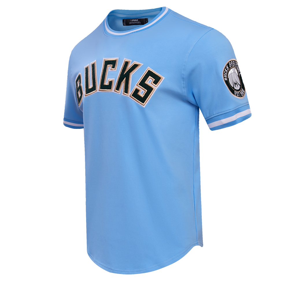 NBA MILWAUKEE BUCKS CLASSIC CHENILLE MEN'S TEE (UNIVERSITY BLUE)