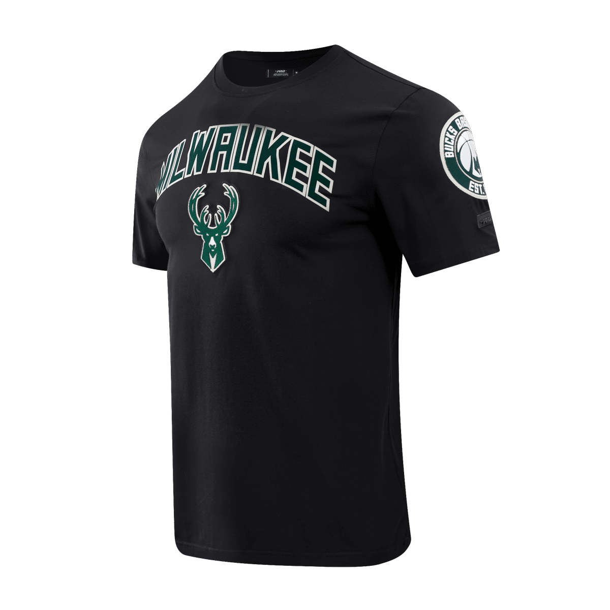 NBA MILWAUKEE BUCKS CLASSIC BRISTLE MEN'S TEE (BLACK)