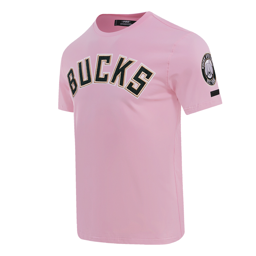 NBA MILWAUKEE BUCKS LOGO PRO TEAM MEN'S TEE (PINK)