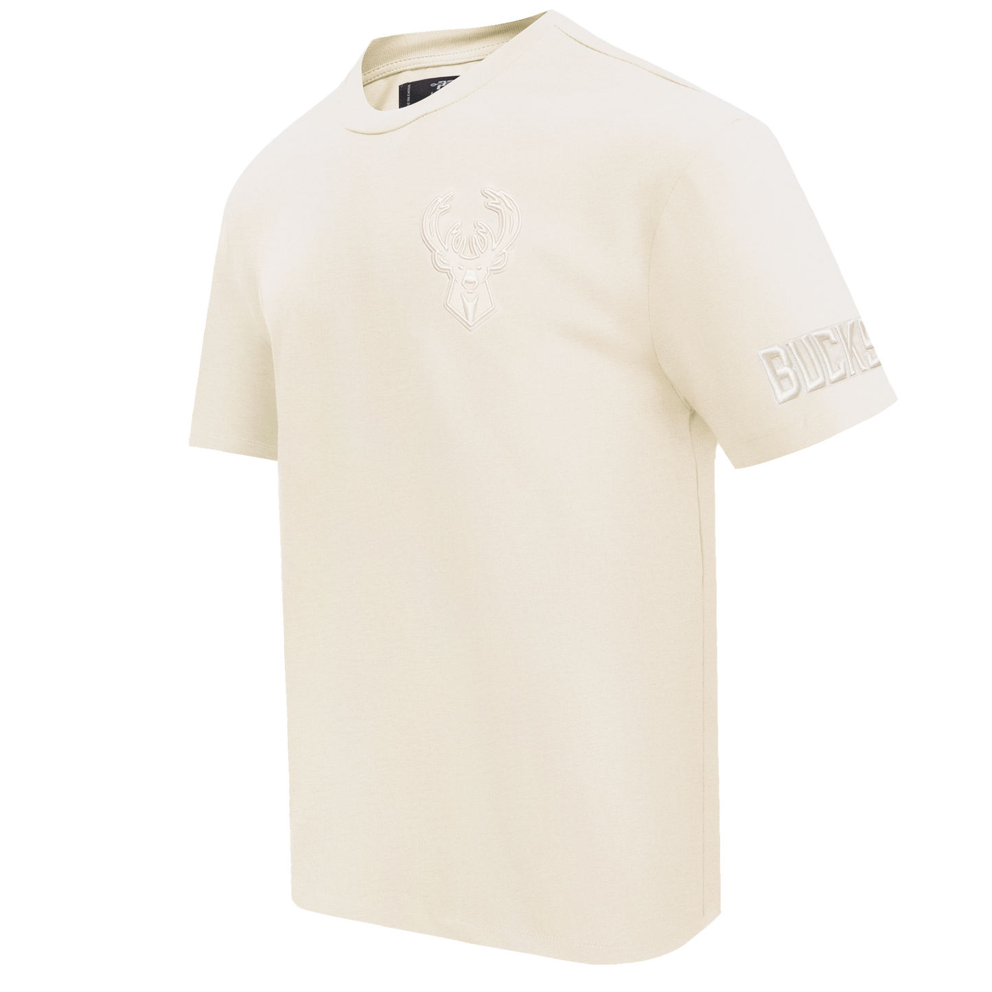 NBA MILWAUKEE BUCKS NEUTRAL MEN'S DROP SHOULDER TEE (EGGSHELL)