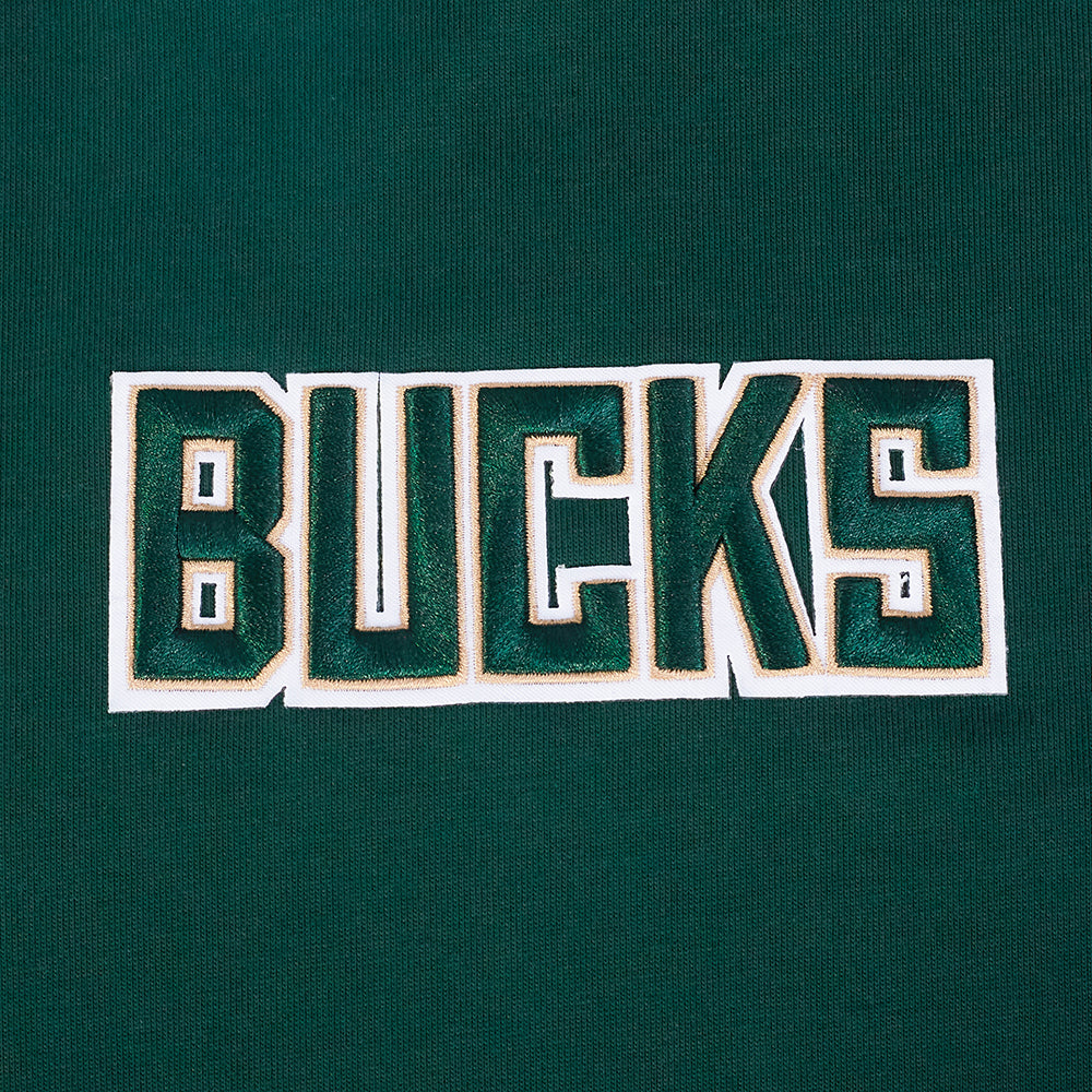 NBA MILWAUKEE BUCKS WINGSPAN T-SHIRT À MANCHES LONGUES ET À ÉPAULES TOMBANTES POUR HOMME (VERT FORÊT)