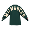 NBA MILWAUKEE BUCKS WINGSPAN T-SHIRT À MANCHES LONGUES ET À ÉPAULES TOMBANTES POUR HOMME (VERT FORÊT)