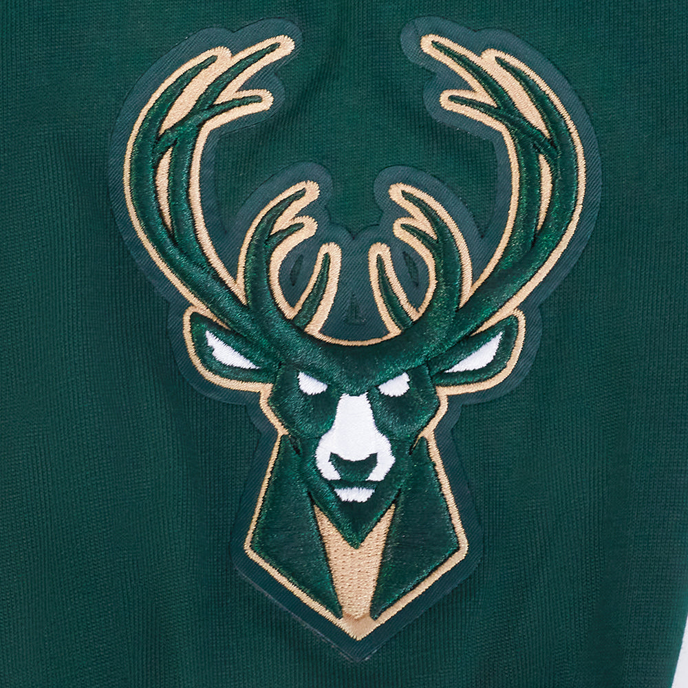 NBA MILWAUKEE BUCKS WINGSPAN T-SHIRT À MANCHES LONGUES ET À ÉPAULES TOMBANTES POUR HOMME (VERT FORÊT)