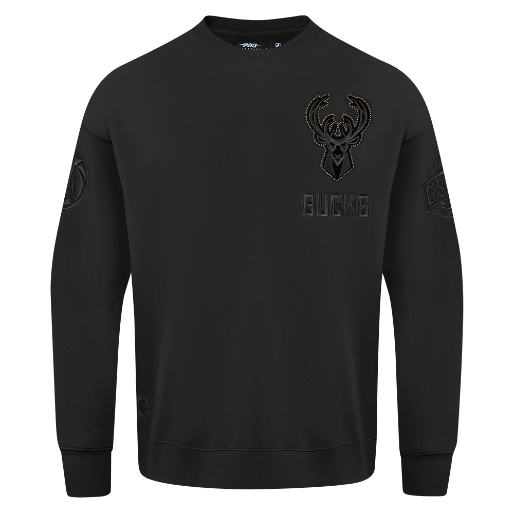 NBA MILWAUKEE BUCKS BLACKOUT T-SHIRT À MANCHES LONGUES ET À ÉPAULES TOMBANTES POUR HOMME (NOIR)