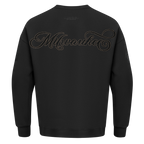 NBA MILWAUKEE BUCKS BLACKOUT T-SHIRT À MANCHES LONGUES ET À ÉPAULES TOMBANTES POUR HOMME (NOIR)