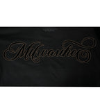 NBA MILWAUKEE BUCKS BLACKOUT T-SHIRT À MANCHES LONGUES ET À ÉPAULES TOMBANTES POUR HOMME (NOIR)