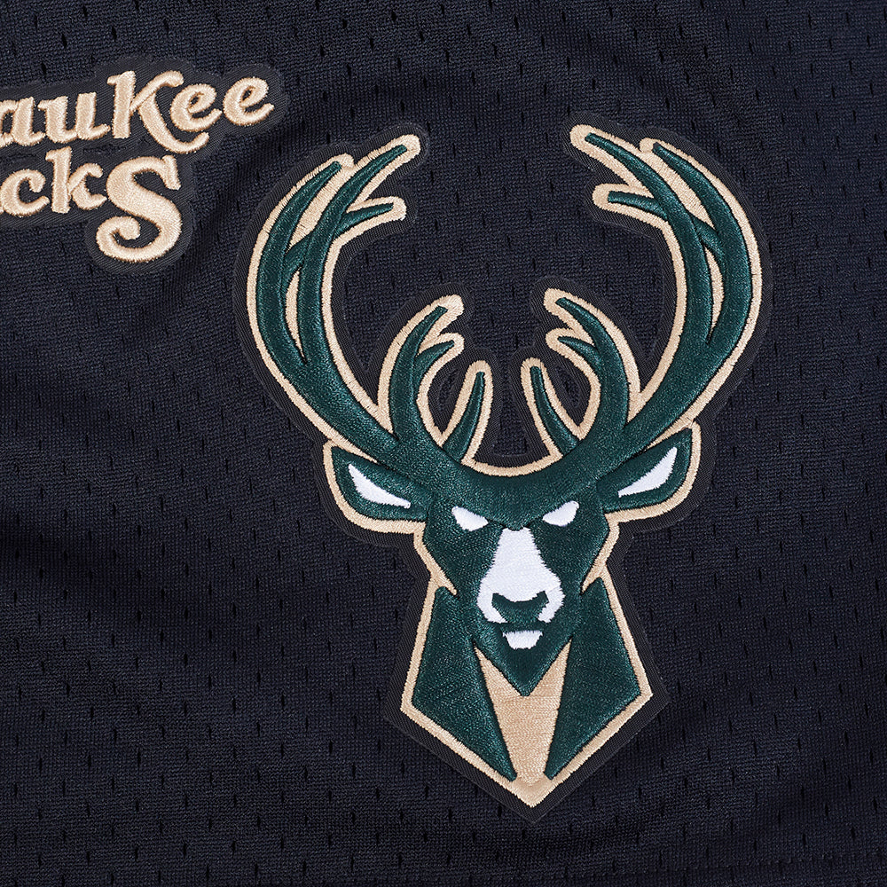NBA MILWAUKEE BUCKS SOUVENIR MEN'S MESH SHORT (BLACK)