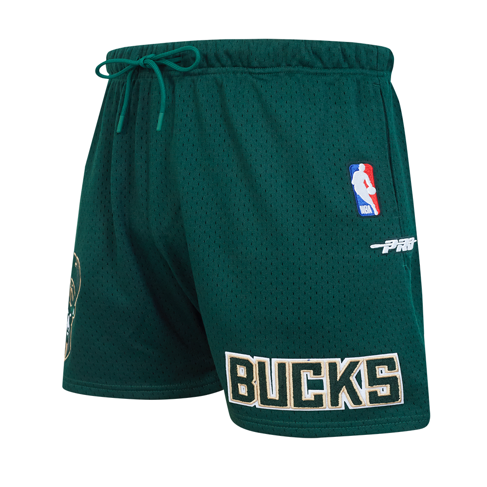 NBA MILWAUKEE BUCKS SOUVENIR SHORT EN FILET POUR HOMME (VERT FORÊT)