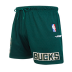 NBA MILWAUKEE BUCKS SOUVENIR SHORT EN FILET POUR HOMME (VERT FORÊT)