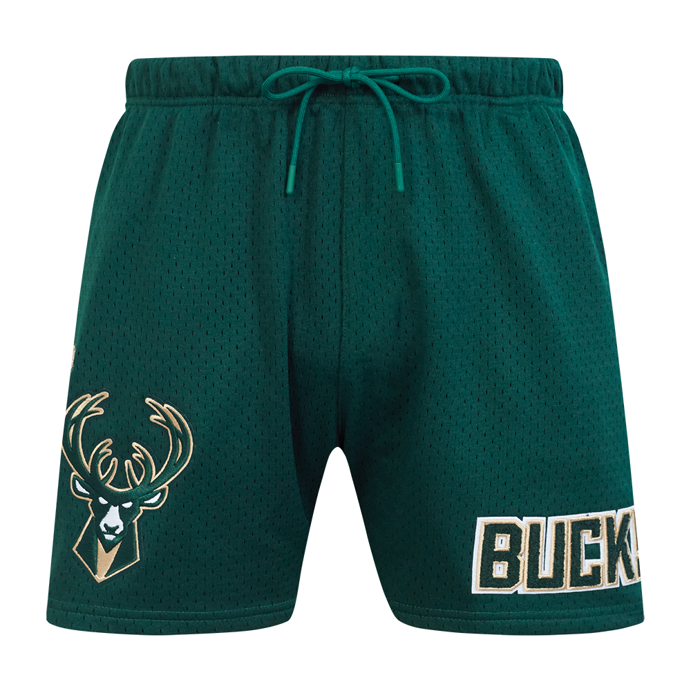 NBA MILWAUKEE BUCKS SOUVENIR SHORT EN FILET POUR HOMME (VERT FORÊT)