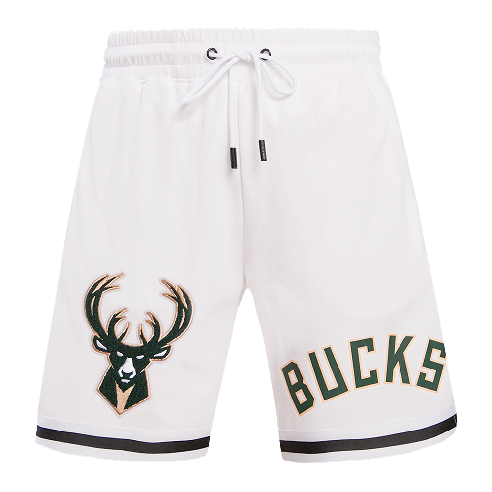 NBA MILWAUKEE BUCKS CLASSIC CHENILLE SHORT POUR HOMME (BLANC)