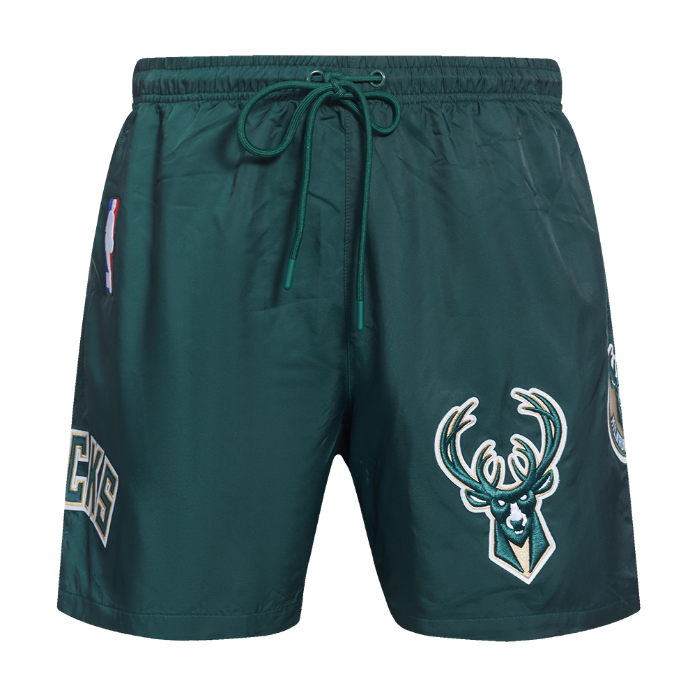 NBA MILWAUKEE BUCKS CLASSIC MEN'S WOVEN SHORT (FOREST GREEN)