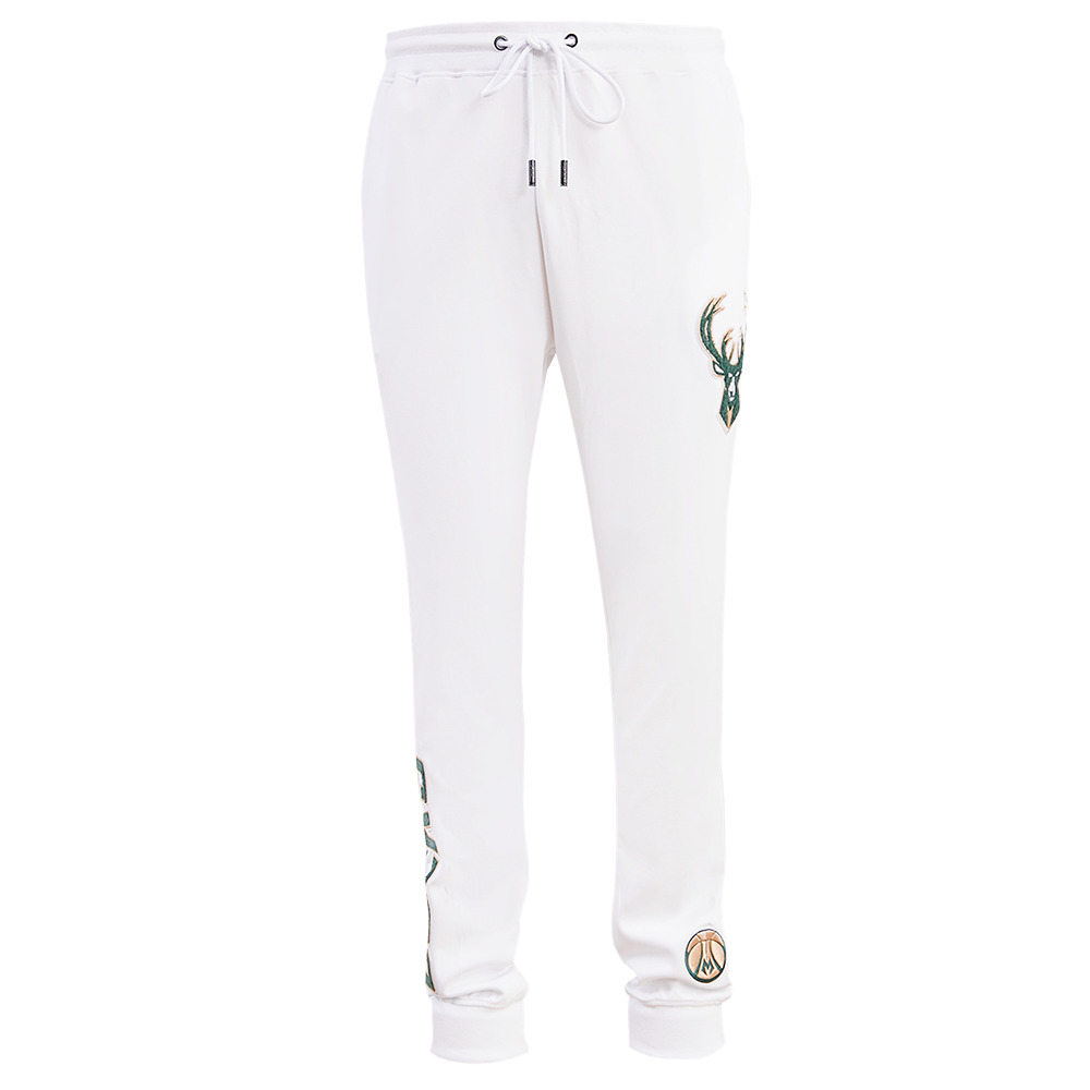 NBA MILWAUKEE BUCKS CLASSIC CHENILLE MEN'S JOGGER (WHITE)