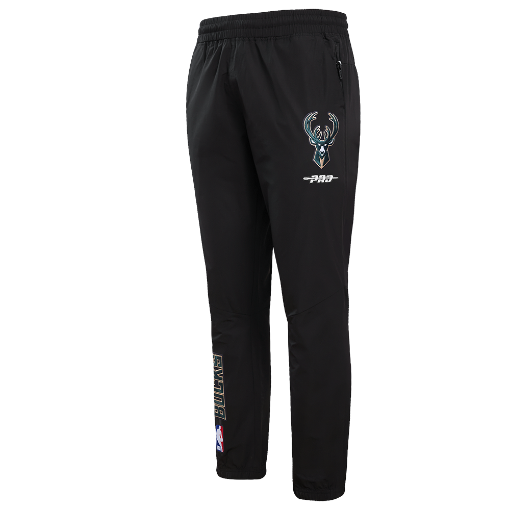 NBA MILWAUKEE BUCKS CLASSIC WIND SUIT MEN'S WOVEN PANT (BLACK)