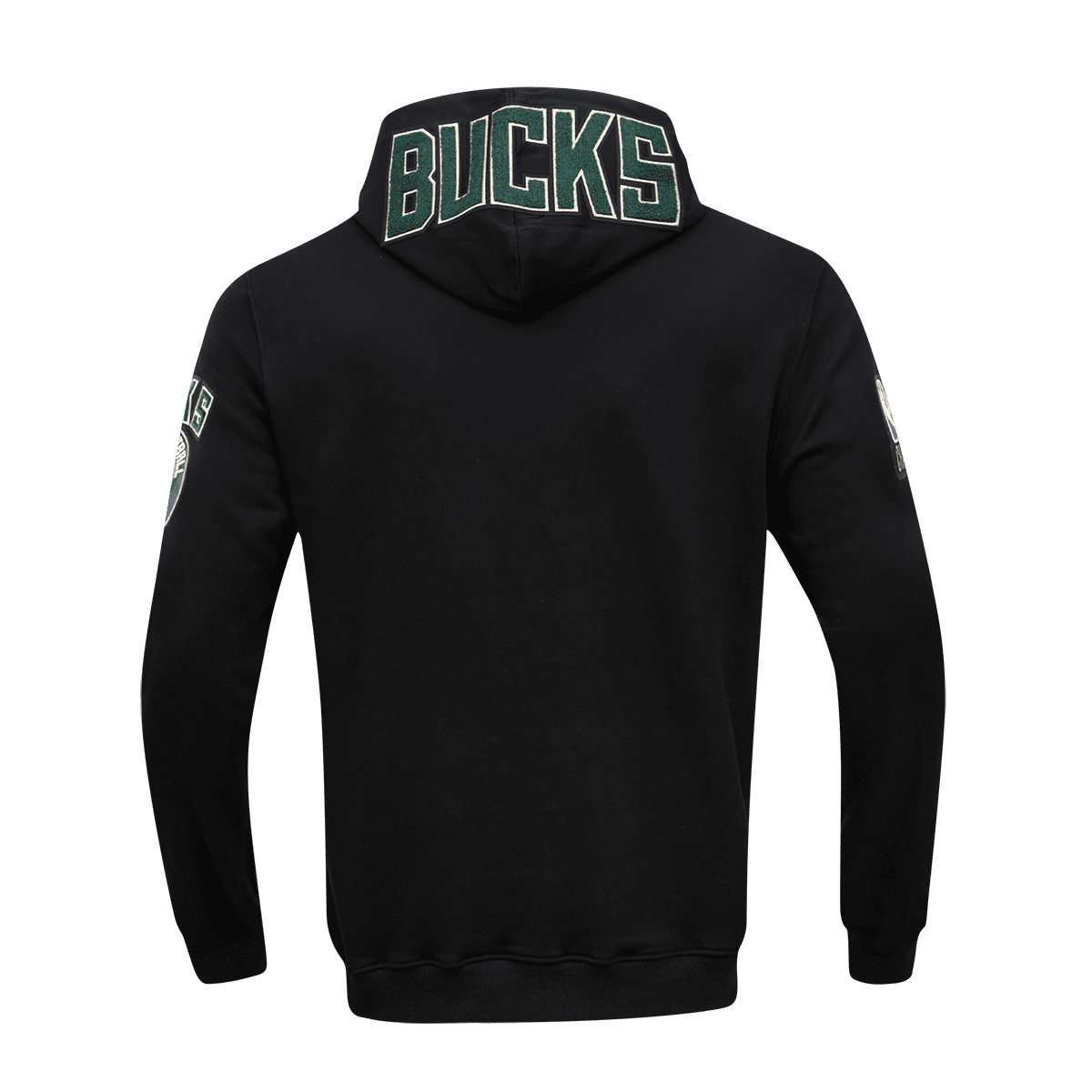 NBA MILWAUKEE BUCKS CLASSIC CHENILLE MEN'S PULLOVER HOODIE (BLACK)