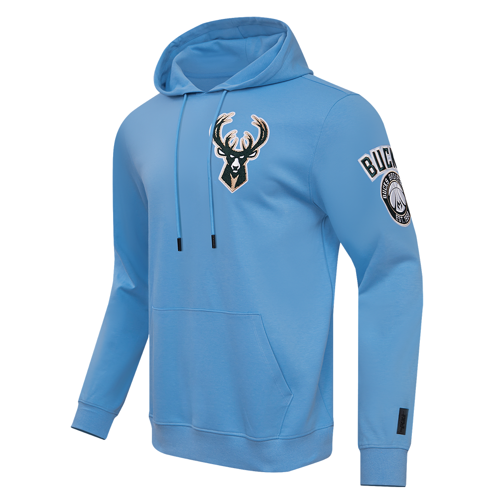 NBA MILWAUKEE BUCKS CLASSIC CHENILLE MEN'S PULLOVER HOODIE (UNIVERSITY BLUE)