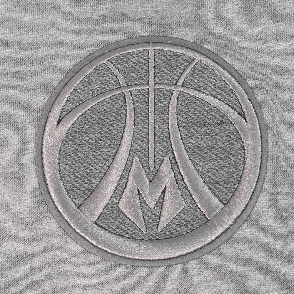 NBA MILWAUKEE BUCKS REVERSE FRENCH TERRY MEN'S COLOR BLOCK FLEECE PULLOVER HOODIE (BLACK/GRAY/EGGSHELL)