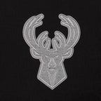 NBA MILWAUKEE BUCKS REVERSE FRENCH TERRY MEN'S COLOR BLOCK FLEECE PULLOVER HOODIE (BLACK/GRAY/EGGSHELL)