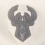 NBA MILWAUKEE BUCKS REVERSE FRENCH TERRY MEN'S COLOR BLOCK FLEECE PULLOVER HOODIE (BLACK/GRAY/EGGSHELL)