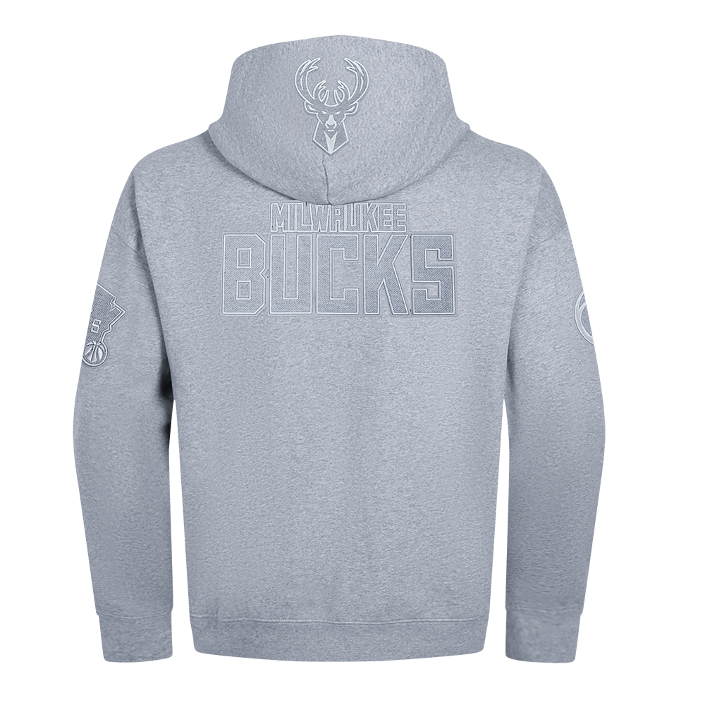 NBA MILWAUKEE BUCKS REVERSE FRENCH TERRY CHANDAIL À CAPUCHON POUR HOMME (GRIS CHINÉ FONCÉ)