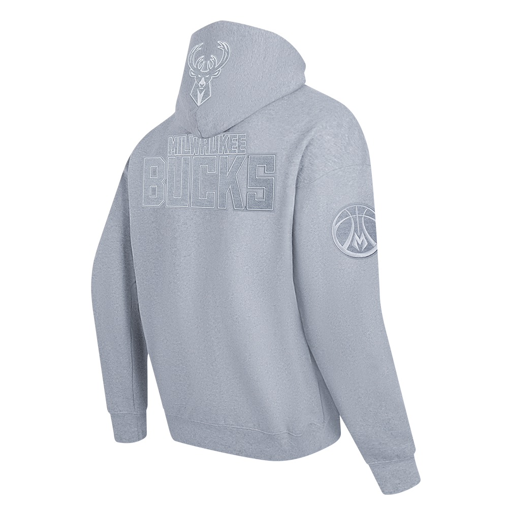 NBA MILWAUKEE BUCKS REVERSE FRENCH TERRY CHANDAIL À CAPUCHON POUR HOMME (GRIS CHINÉ FONCÉ)