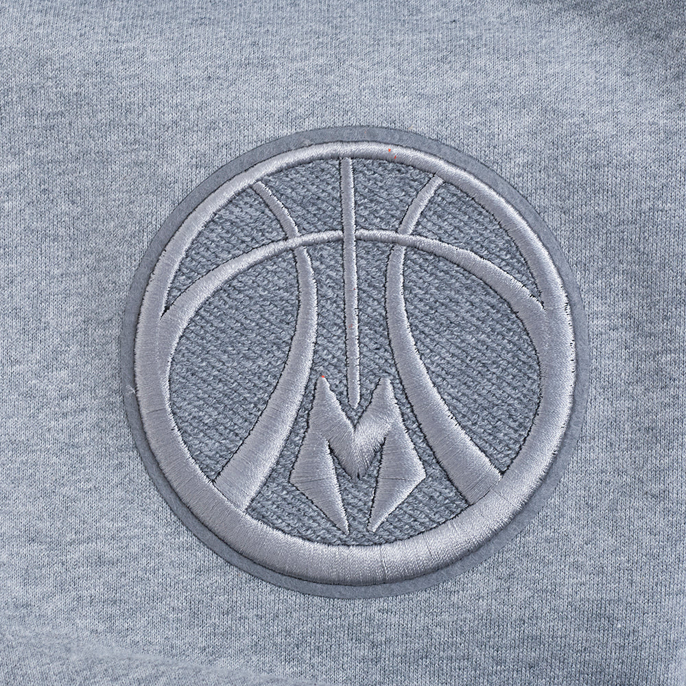 NBA MILWAUKEE BUCKS REVERSE FRENCH TERRY CHANDAIL À CAPUCHON POUR HOMME (GRIS CHINÉ FONCÉ)