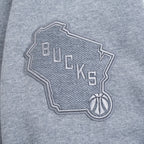 NBA MILWAUKEE BUCKS REVERSE FRENCH TERRY CHANDAIL À CAPUCHON POUR HOMME (GRIS CHINÉ FONCÉ)