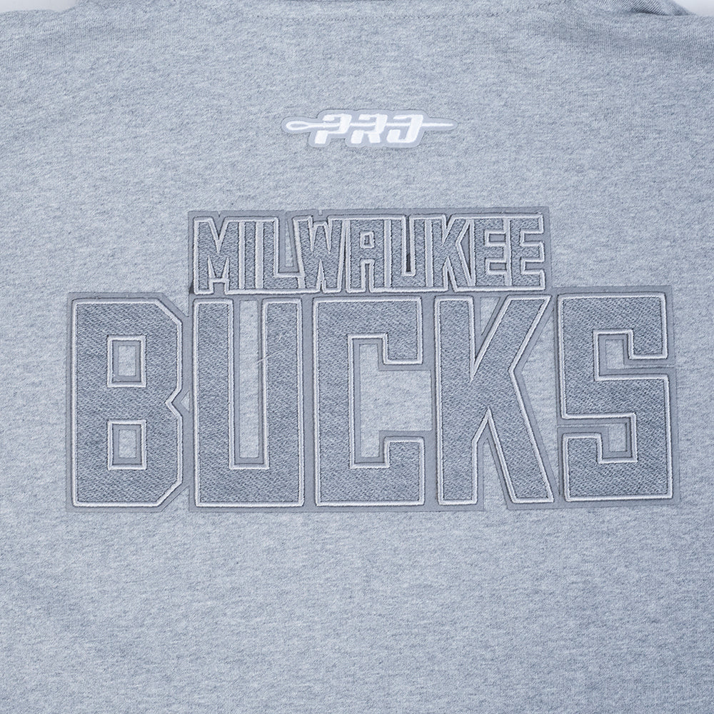 NBA MILWAUKEE BUCKS REVERSE FRENCH TERRY CHANDAIL À CAPUCHON POUR HOMME (GRIS CHINÉ FONCÉ)