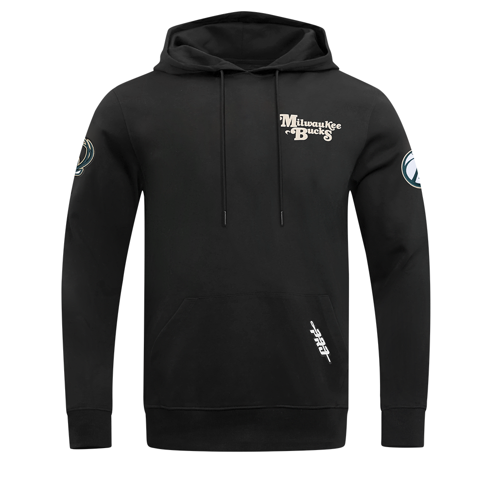 NBA MILWAUKEE BUCKS SOUVENIR MEN'S FLEECE PULLOVER HOODIE (BLACK)
