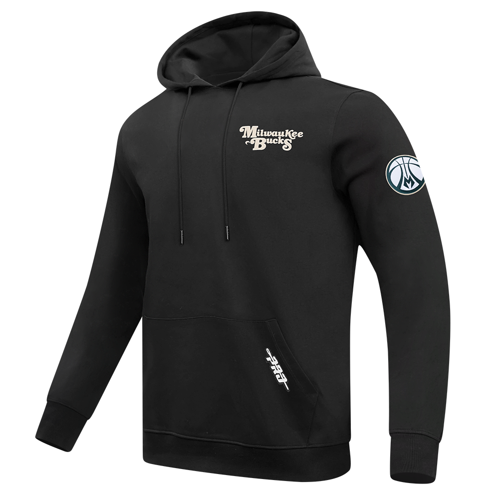 NBA MILWAUKEE BUCKS SOUVENIR MEN'S FLEECE PULLOVER HOODIE (BLACK)