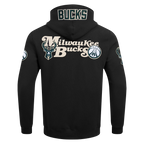 NBA MILWAUKEE BUCKS SOUVENIR MEN'S FLEECE PULLOVER HOODIE (BLACK)