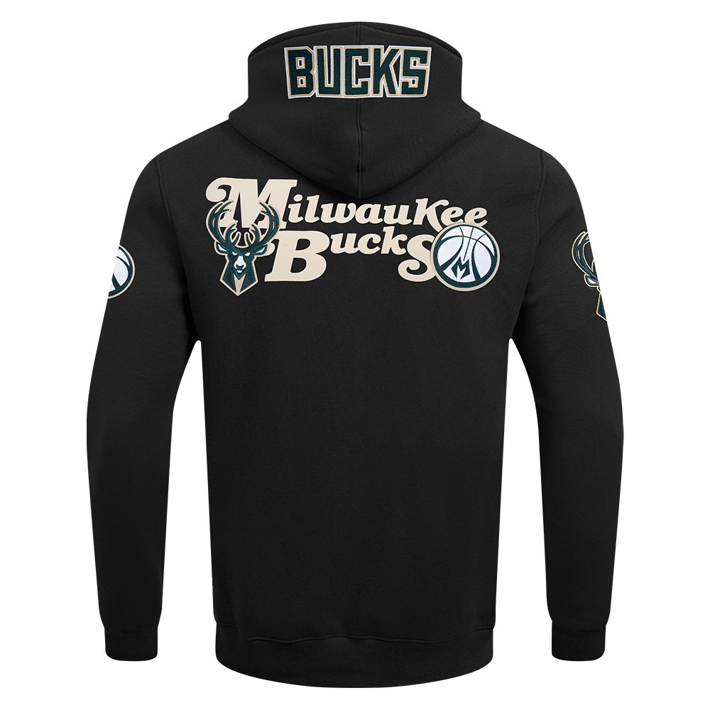 NBA MILWAUKEE BUCKS SOUVENIR MEN'S FLEECE PULLOVER HOODIE (TAUPE)