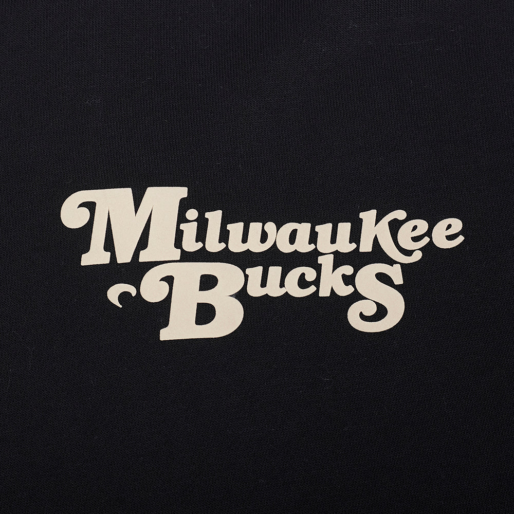 NBA MILWAUKEE BUCKS SOUVENIR MEN'S FLEECE PULLOVER HOODIE (BLACK)