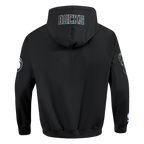 NBA MILWAUKEE BUCKS CLASSIC WIND SUIT CHANDAIL À CAPUCHON TISSÉ À GLISSIÈRE POUR HOMME (NOIR)