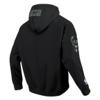 NBA MILWAUKEE BUCKS CLASSIC WIND SUIT CHANDAIL À CAPUCHON TISSÉ À GLISSIÈRE POUR HOMME (NOIR)