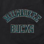 NBA MILWAUKEE BUCKS CLASSIC WIND SUIT CHANDAIL À CAPUCHON TISSÉ À GLISSIÈRE POUR HOMME (NOIR)