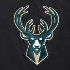NBA MILWAUKEE BUCKS CLASSIC WIND SUIT CHANDAIL À CAPUCHON TISSÉ À GLISSIÈRE POUR HOMME (NOIR)