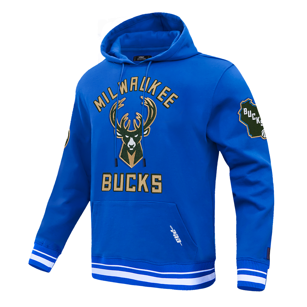 NBA MILWAUKEE BUCKS CITY EDITION 24-25 MEN'S RIB FLEECE PULLOVER HOODIE (ROYAL BLUE)