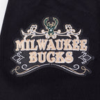 NBA MILWAUKEE BUCKS REBEL ATHLETICS MEN'S FLC PO HOODIE (BLACK)