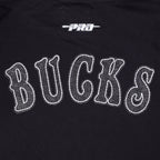 NBA MILWAUKEE BUCKS REBEL ATHLETICS MEN'S FLC PO HOODIE (BLACK)