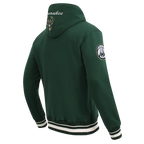 NBA MILWAUKEE BUCKS TEAM BADGE MEN'S RIB FLC PO HOODIE (FOREST GREEN)