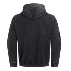 NBA MILWAUKEE BUCKS WASHED CLASSIC MEN'S ENZYME WASH DROP SHOULDER FT PO HOODIE (WASHED BLACK)