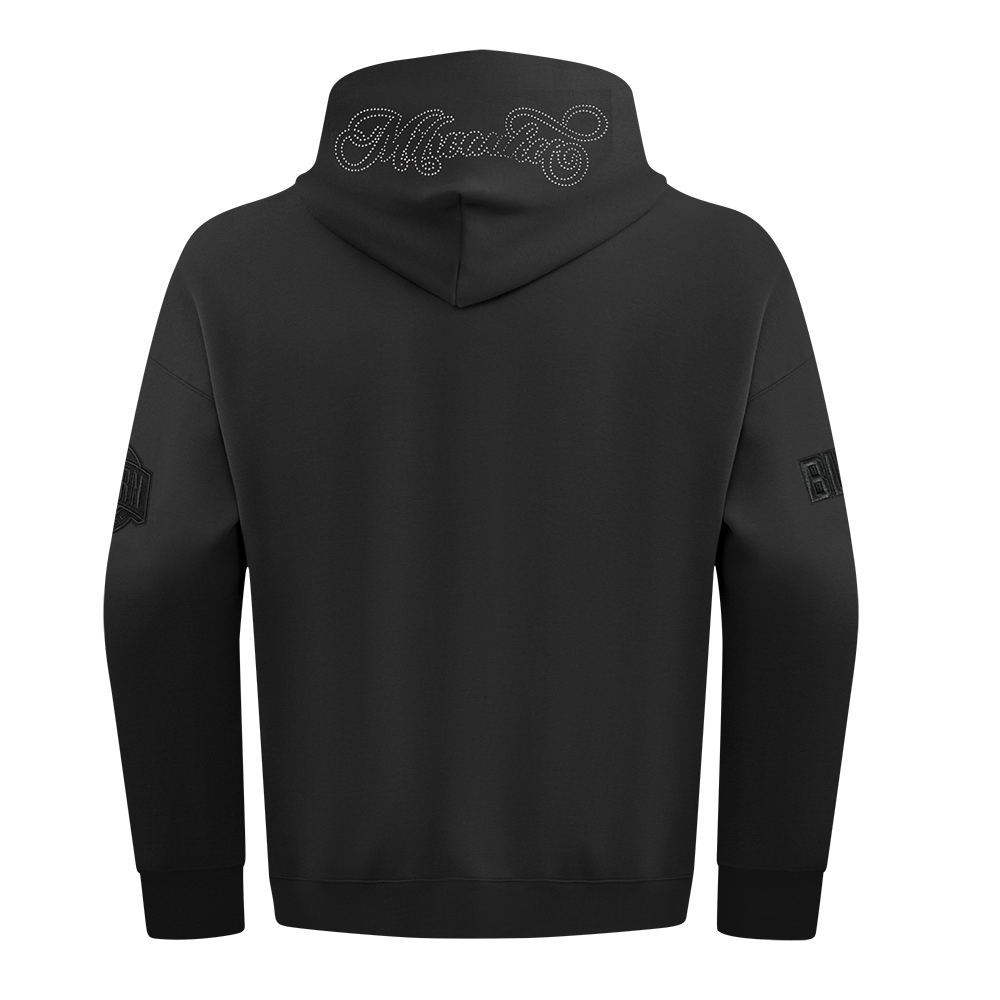 NBA MILWAUKEE BUCKS BLACKOUT CHANDAIL À CAPUCHON EN MOLLETON À ÉPAULES TOMBANTES POUR HOMME (NOIR)