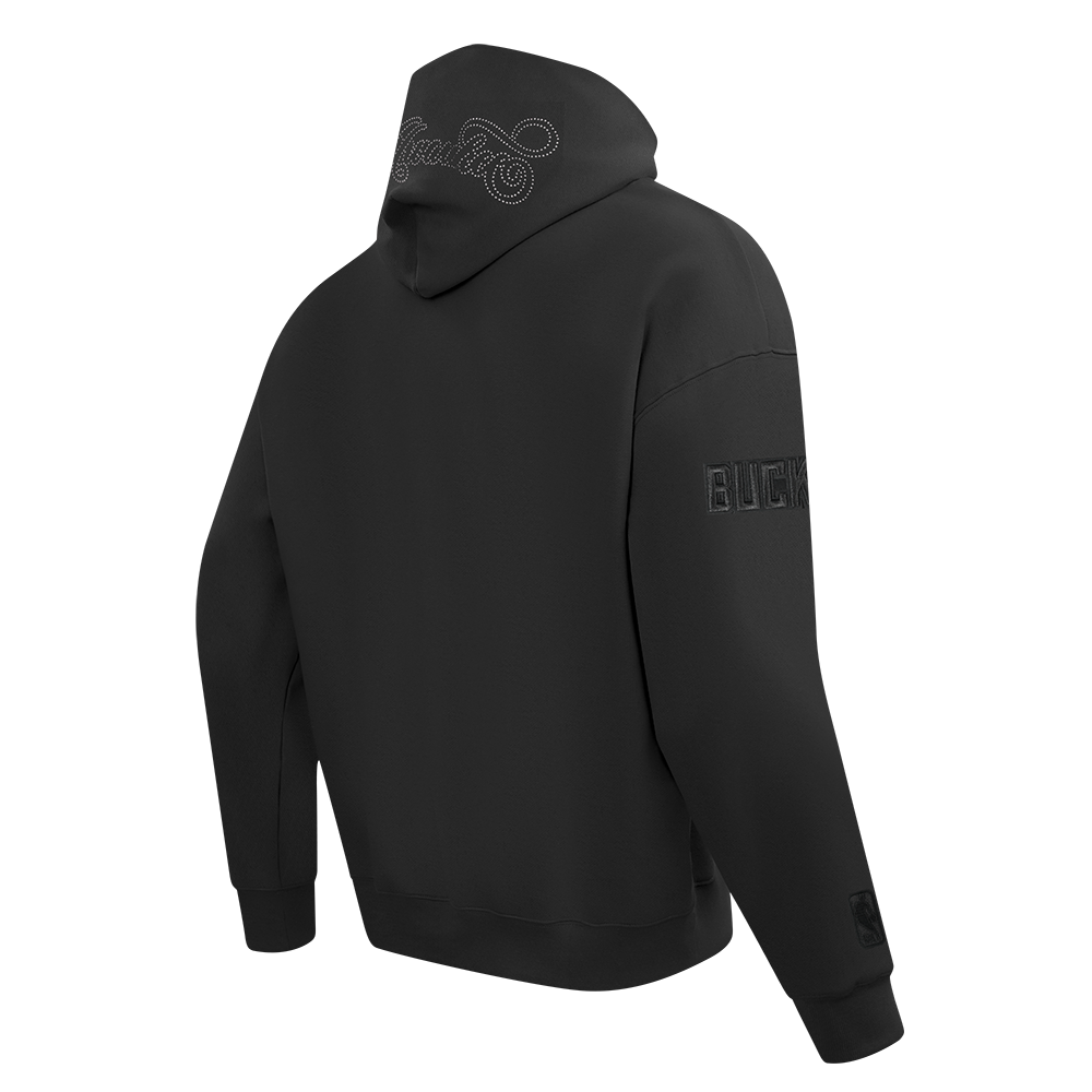 NBA MILWAUKEE BUCKS BLACKOUT CHANDAIL À CAPUCHON EN MOLLETON À ÉPAULES TOMBANTES POUR HOMME (NOIR)
