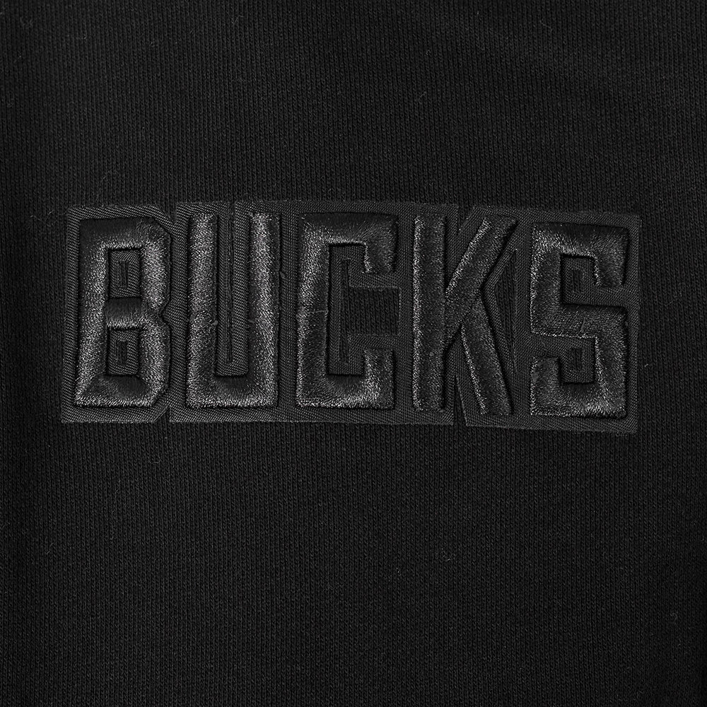 NBA MILWAUKEE BUCKS BLACKOUT CHANDAIL À CAPUCHON EN MOLLETON À ÉPAULES TOMBANTES POUR HOMME (NOIR)