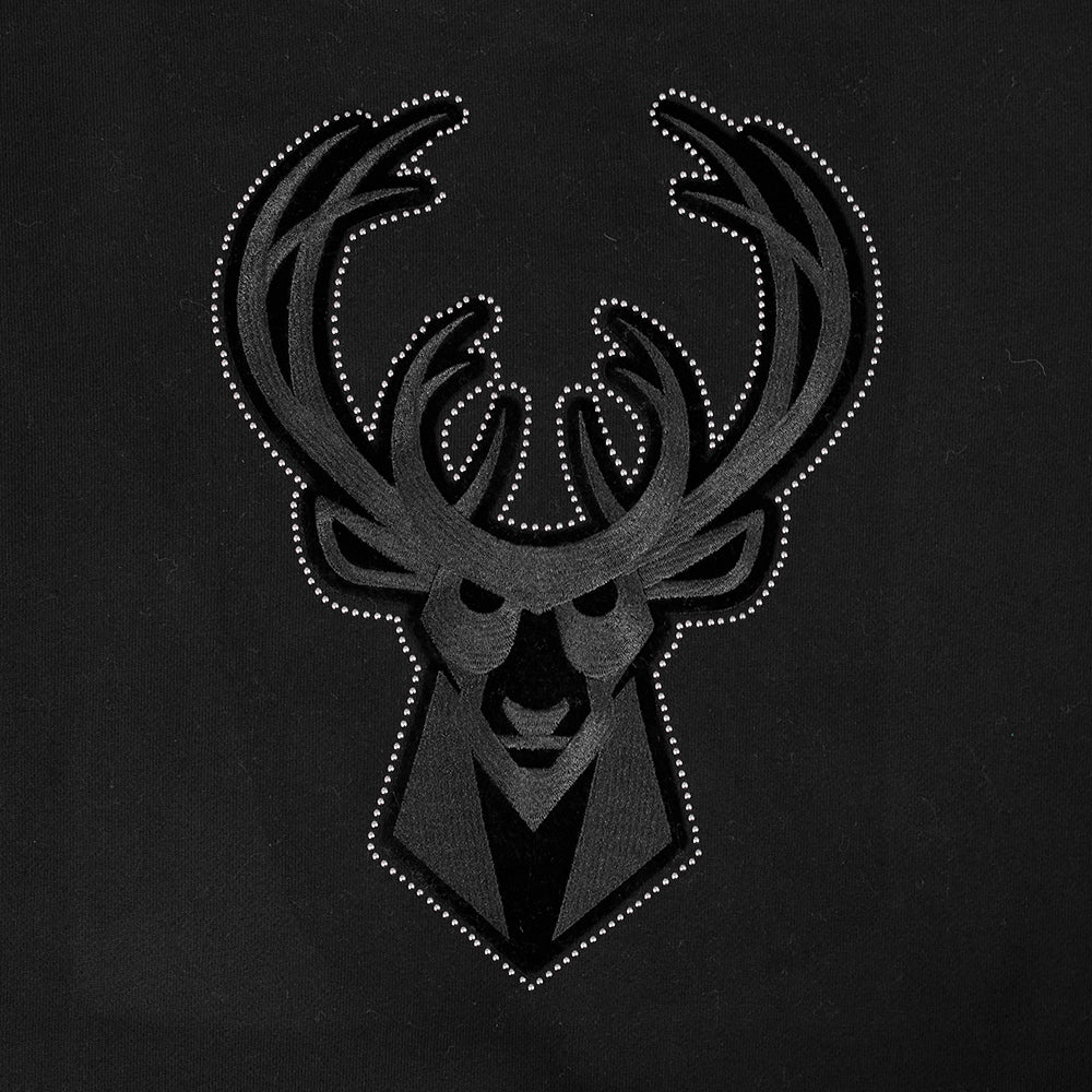 NBA MILWAUKEE BUCKS BLACKOUT CHANDAIL À CAPUCHON EN MOLLETON À ÉPAULES TOMBANTES POUR HOMME (NOIR)